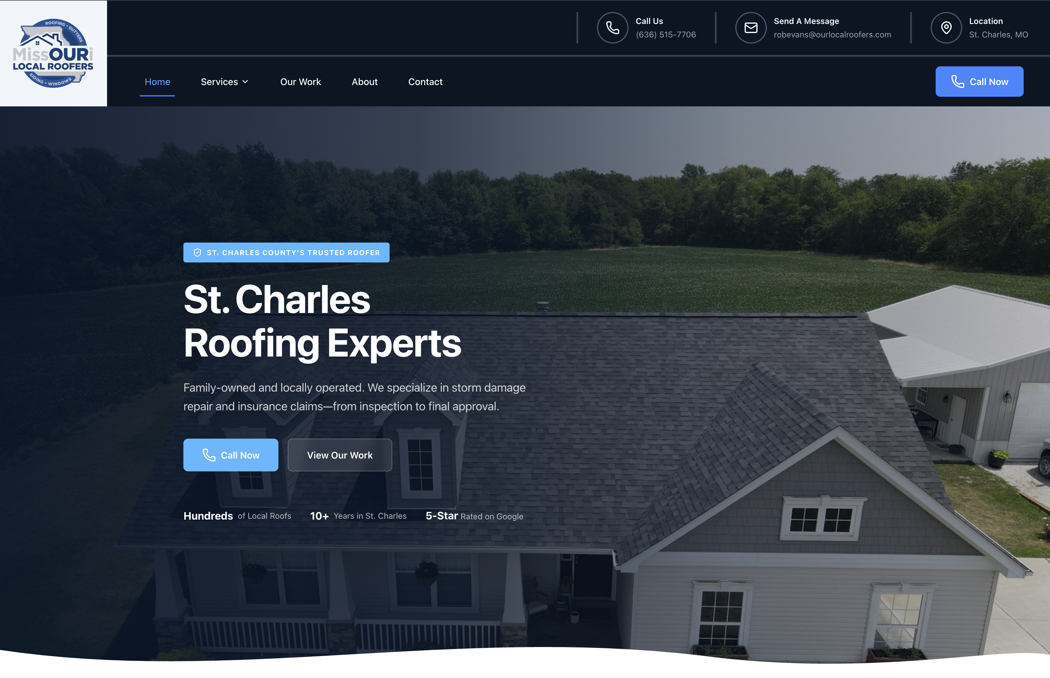 Our Local Roofers website homepage