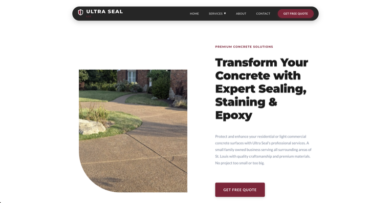 Professional driveway sealing contractor website - Ultra Seal LLC